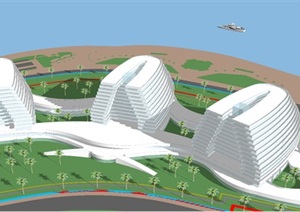 现代碧海游轮度假酒店ＳＵ设计模型