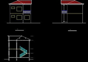 新农村建设小别墅设计cad方案图