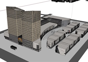 商业办公详细建筑SU(草图大师)模型