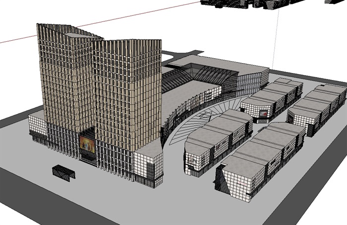 商业办公详细建筑su模型(1)