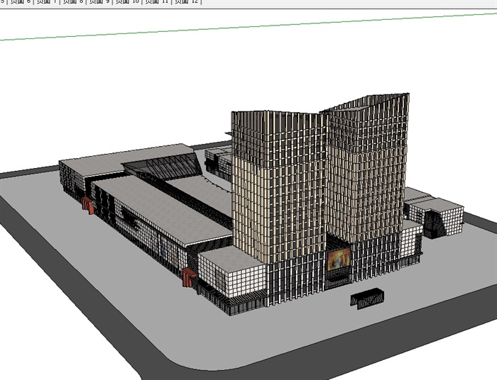 商业办公详细建筑su模型(2)