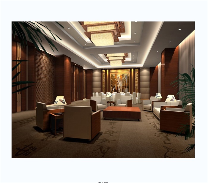酒店详细完整的室内设计cad施工及效果图(3)