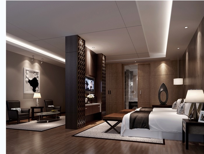 酒店详细完整的室内设计cad施工及效果图(6)
