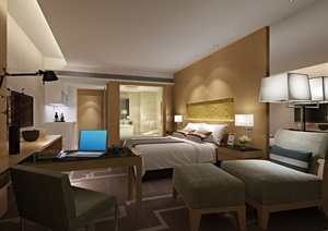 酒店客房室内设计3d模型及效果图和平面图