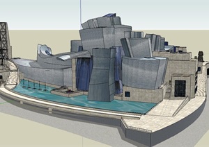 古根海姆博物馆建筑SU(草图大师)模型