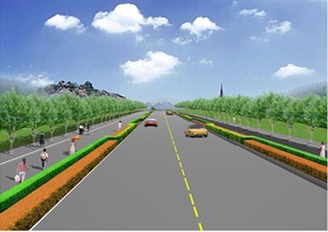 道路绿化种植设计方案及效果图