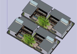 中欧结合住宅别墅建筑SU(草图大师)模型