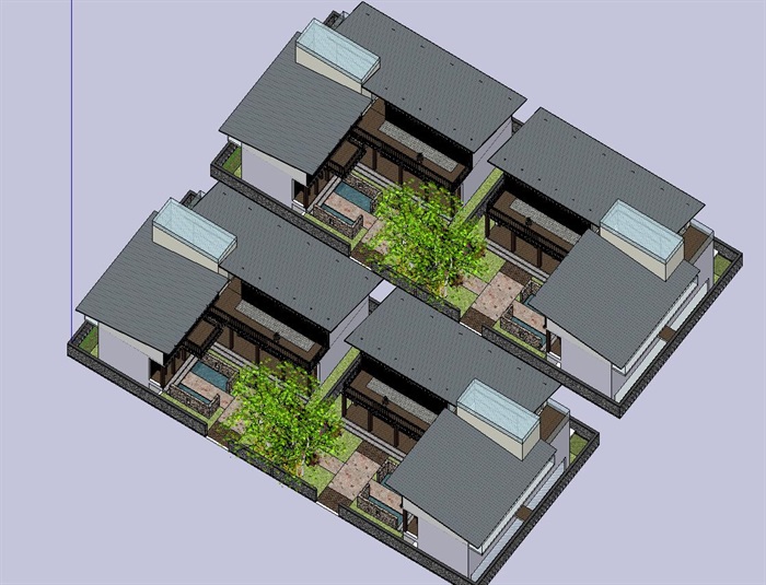 中欧结合住宅别墅建筑su模型