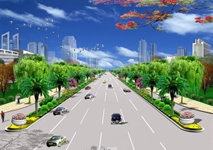 道路绿化设计方案JPG效果图