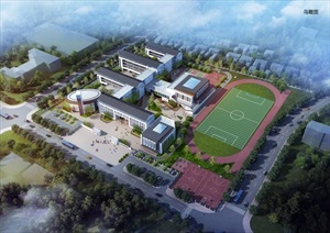 新中式东台小学建筑规划方案ＳＵ模型
