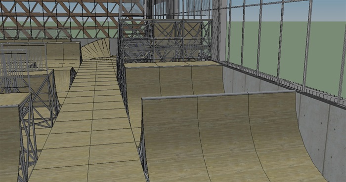 室内极限运动场设计su模型(3)