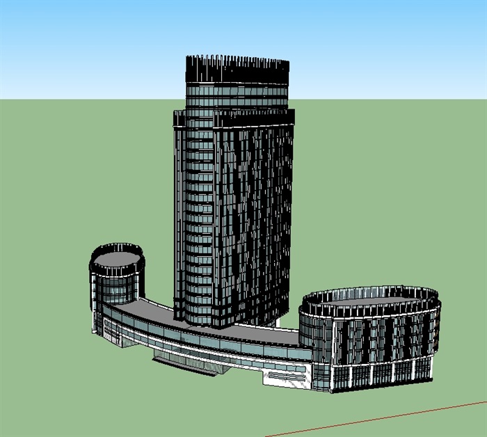 酒店详细建筑楼设计su模型(2)