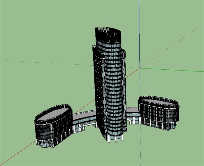 酒店详细建筑楼设计su模型(1)