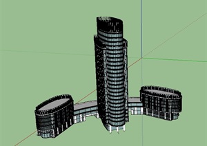 酒店详细建筑楼设计SU(草图大师)模型