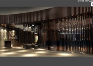 鼎悦坊餐饮空间详细设计cad施工图及效果图