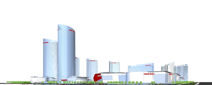 现代商业综合体建筑方案SU设计模型(12)