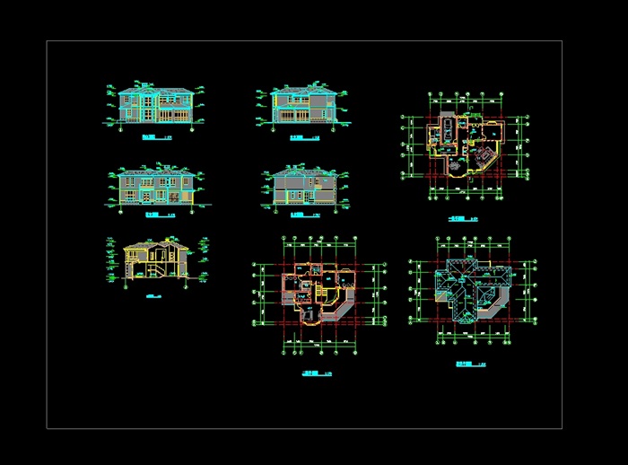 多套不同的别墅设计精美cad方案图(2)