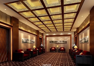 现代螽斯风格宴会厅室内设计施工图及效果图