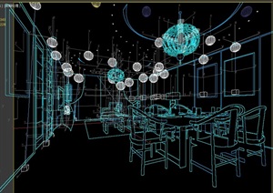中式餐饮空间装饰设计3d模型