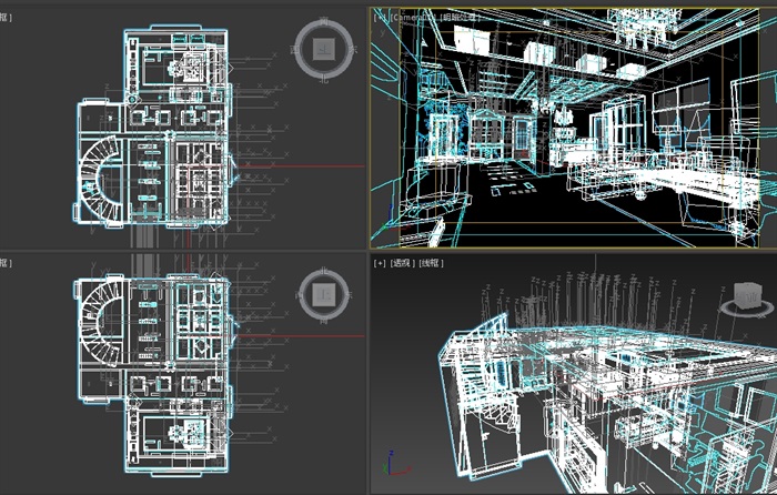 某欧式详细的别墅室内空间设计3d模型(7)