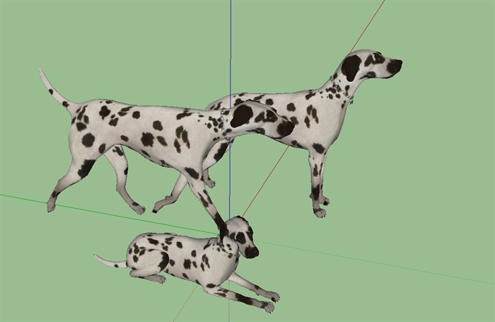 斑点狗动物素材设计su模型(2)