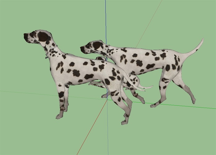 斑点狗动物素材设计su模型(3)
