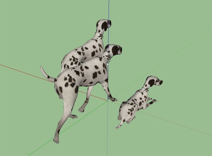斑点狗动物素材设计su模型(4)