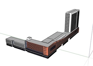 汽车站经典建筑设计SU(草图大师)模型