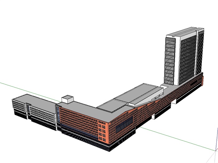 汽车站经典建筑设计su模型(3)