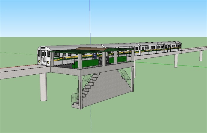 轻轨站建筑设计su模型(1)