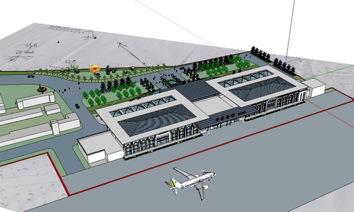 机场详细建筑设计su模型(3)