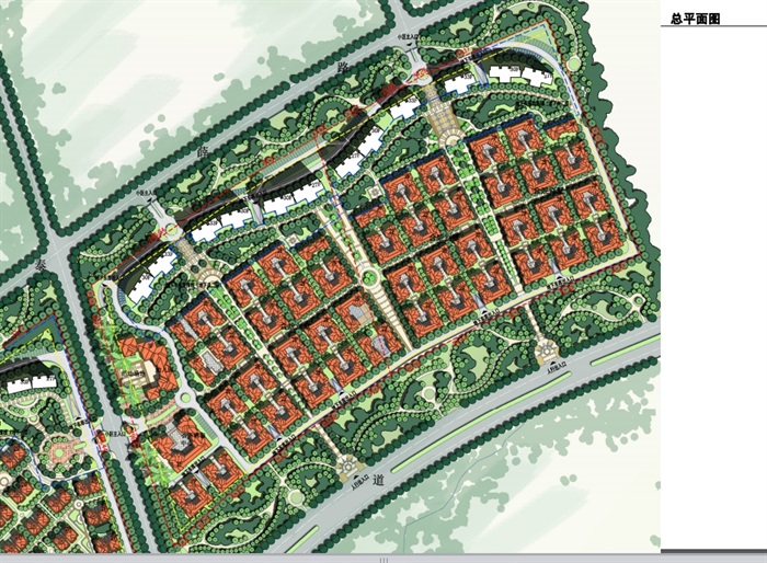 某欧式详细的住宅小区景观规划pdf方案(5)