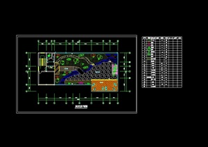 屋顶花园绿化cad布置平面图