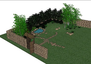 庭院花园简单设计SU(草图大师)模型