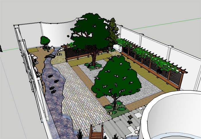 现代庭院花园景观设计模型(2)