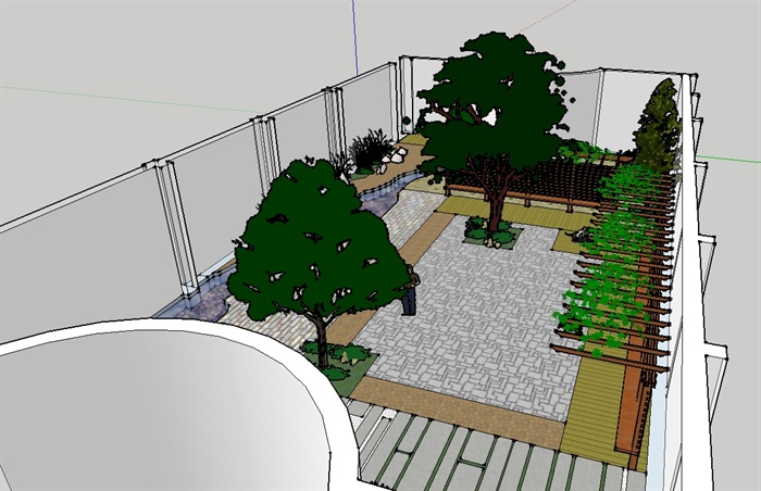 现代庭院花园景观设计模型(1)