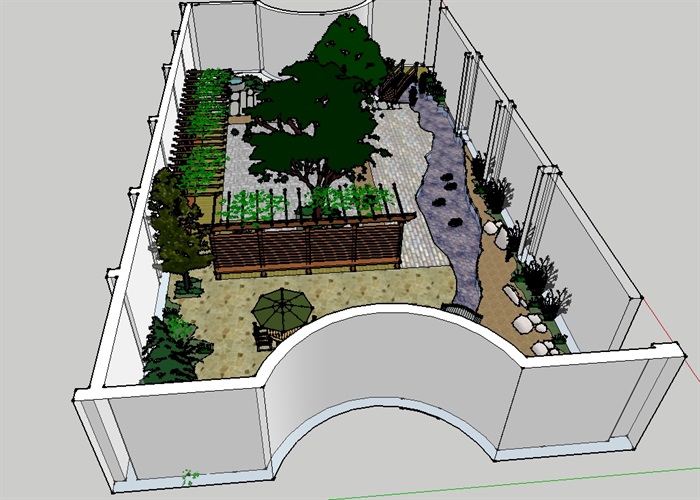 现代庭院花园景观设计模型(4)