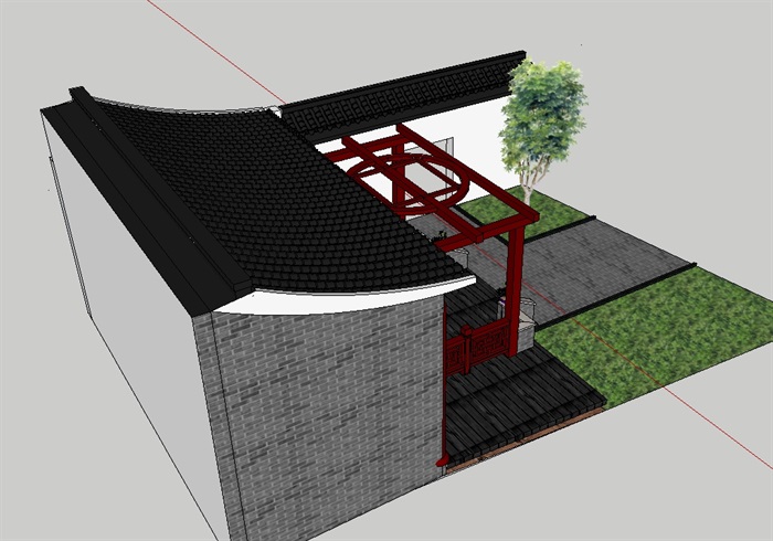 中式庭院花园简单设计模型(3)