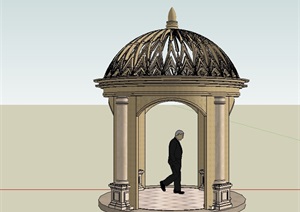 景观亭子详细设计SU(草图大师)模型