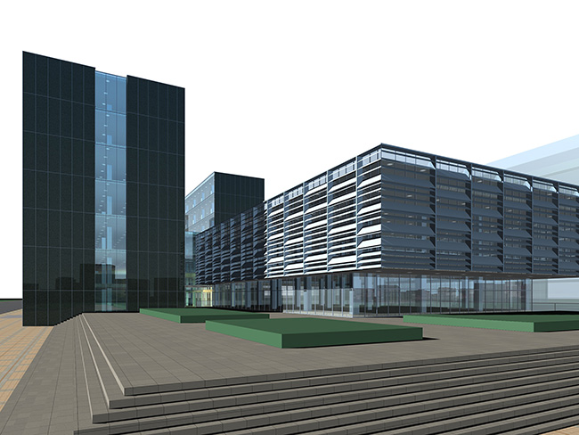 现代公建办公楼CAD平立剖和MAX设计(6)