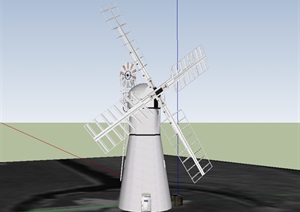 风车详细小品素材SU(草图大师)模型