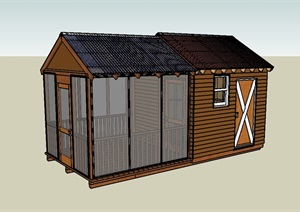欧式防腐木木屋模型