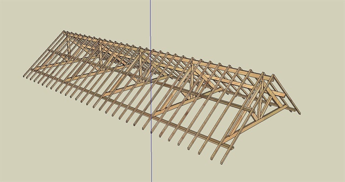 防腐木屋顶结构模型(2)