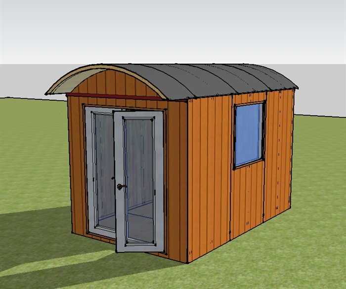 防腐木木屋建筑模型(1)
