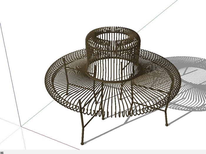 现代铁艺树池坐凳设计su模型(1)