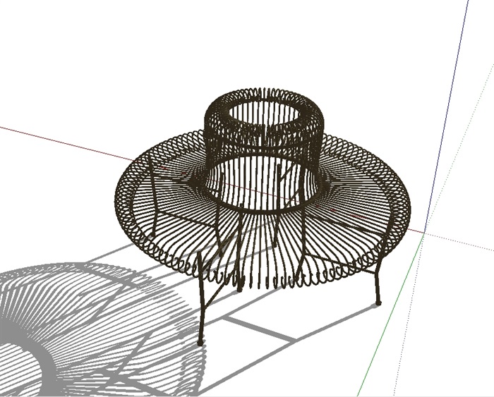 现代铁艺树池坐凳设计su模型(3)