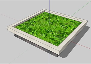 方形详细的树池花池设计SU(草图大师)模型