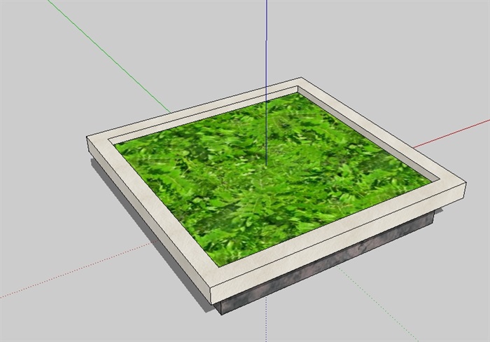 方形详细的树池花池设计su模型(2)