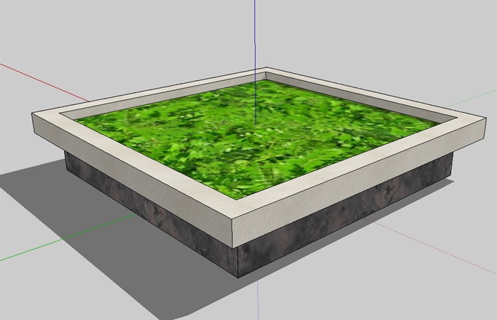 方形详细的树池花池设计su模型(3)
