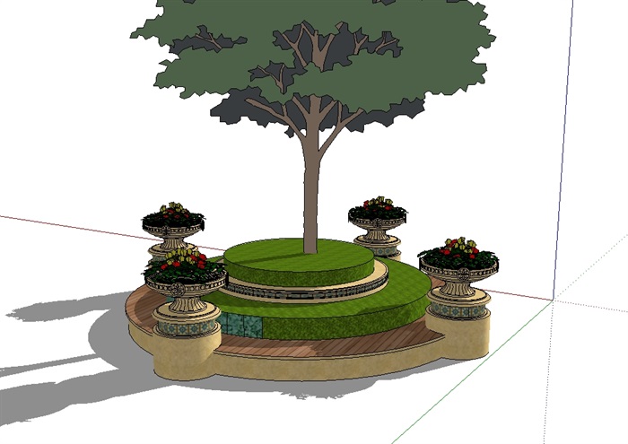 某欧式详细的树池花钵素材设计su模型(3)